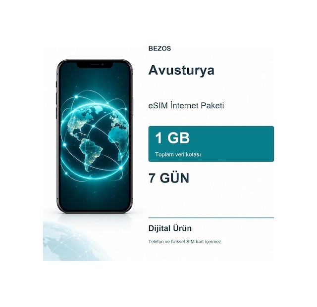 Avusturya Esım İnternet Paketi 1 Gb 7 Gün