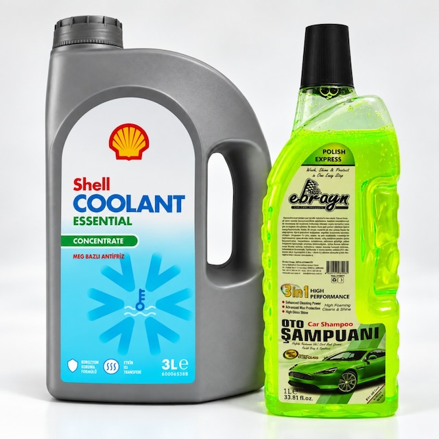 Shell Coolant Antifriz Mavi 3 Litre + Oto Şampuan 1000 Ml