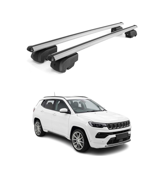 Jeep Compass Iıı 2025-2027 Arası Uyumlu Port Bagaj Taşıyıcı Ara Atkı Alüminyum Gümüş 2 Parça
