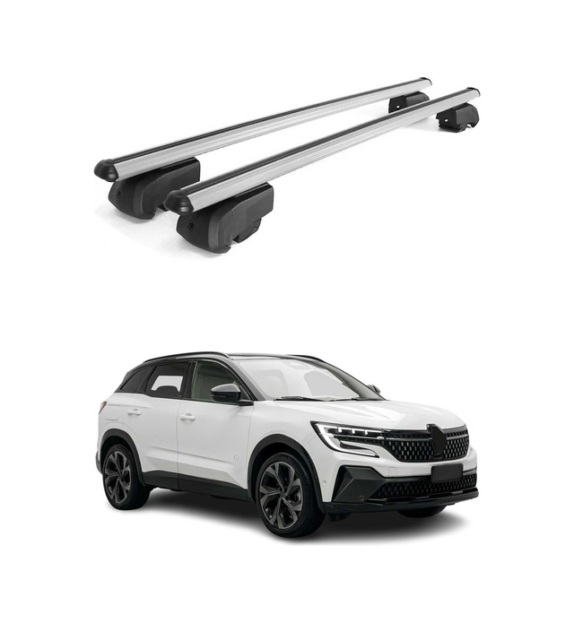 Renault Austral 2022-2027 Arası Uyumlu Port Bagaj Taşıyıcı Ara Atkı Alüminyum Gümüş 2 Parça
