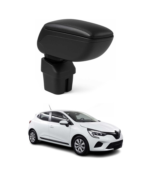 Renault Clio 2019-2025 Adaptörlü Model Uyumlu Kolçak Kol Dayama Siyah Suni Deri Araca Özel