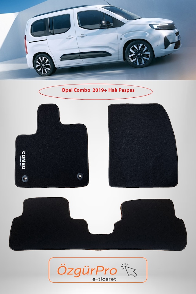 Rizline Opel Combo 2019 Ve Sonrası Klipsli Halı Paspas Siyah