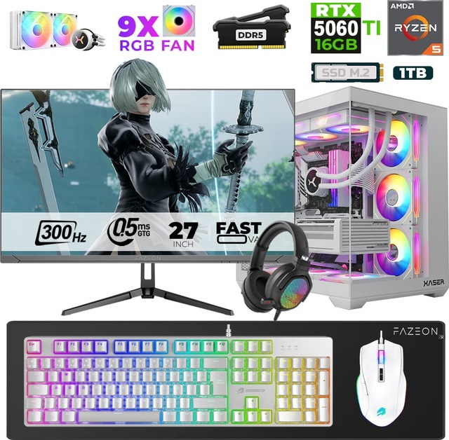 Xaser Star X360 R5-7500F 32 GB 1 TB SSD 16 GB RTX5060Tİ 27" Dos NVME Masaüstü Oyuncu Bilgisayarı