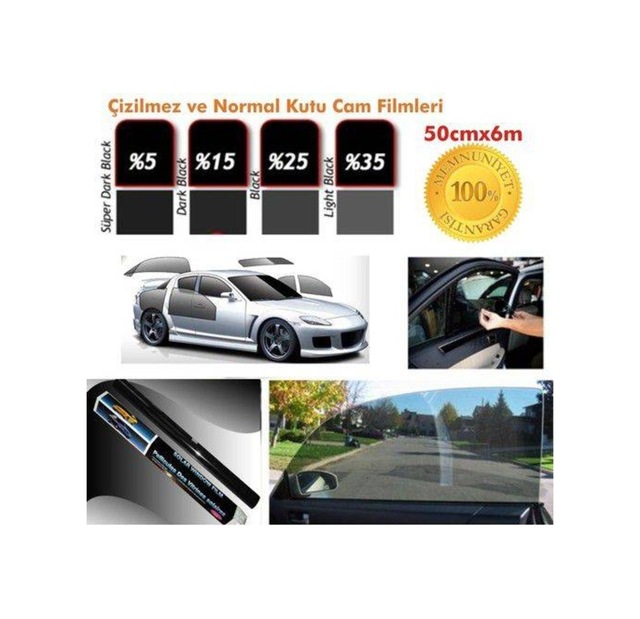 Carub Cam Filmi 50Cmx 6M Çizilmez Light Black Kutu Bir Arabalık R