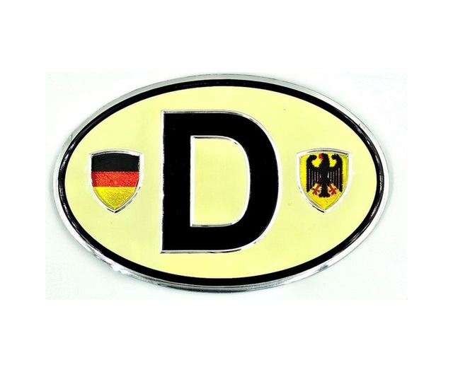 Etiketçilere Özel Armalar Oval Adac D Deutschland Almanya Bayraklı Krem Alüminyum Arma Sticker