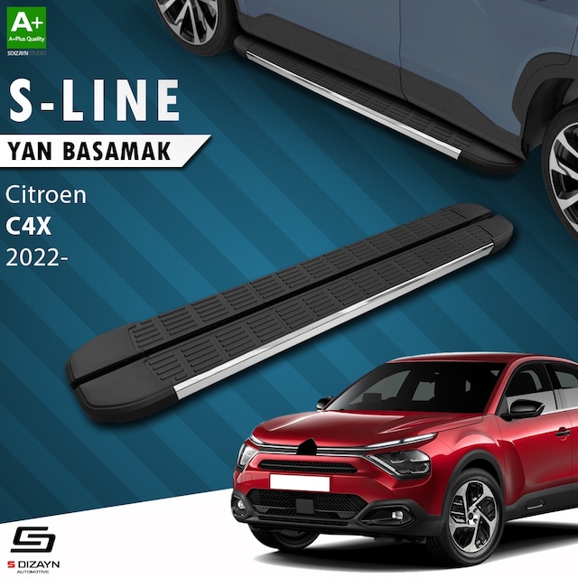S-dizayn Citroen C4 X S-line Krom Yan Basamak 183 Cm 2022 Üzeri A+ Kalite
