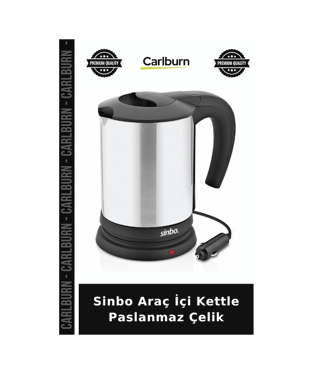 Sinbo Araç İçi Kettle Paslanmaz Çelik Tatil Aleti Gezi Ürünü Pratik Mutfak