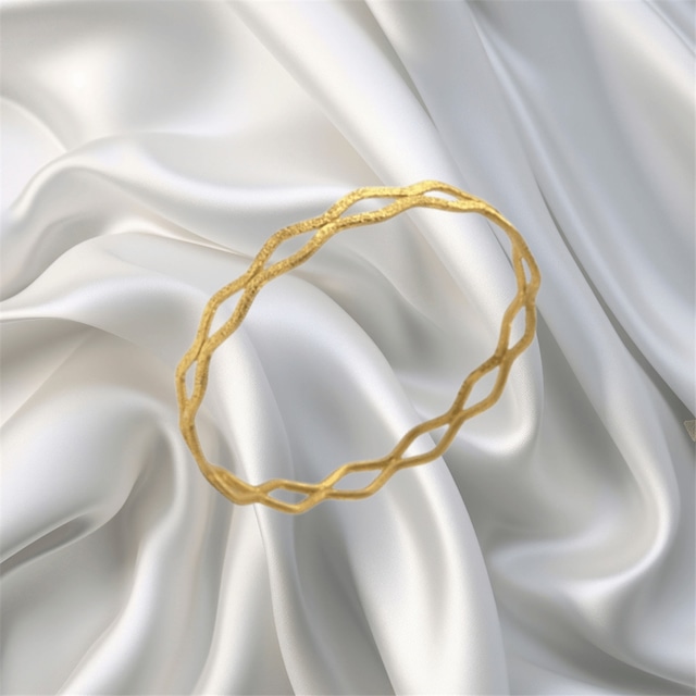 Leva Gold 22 Ayar İkili Simli Dalgalı Ajda Bilezik Standart 25 Gr