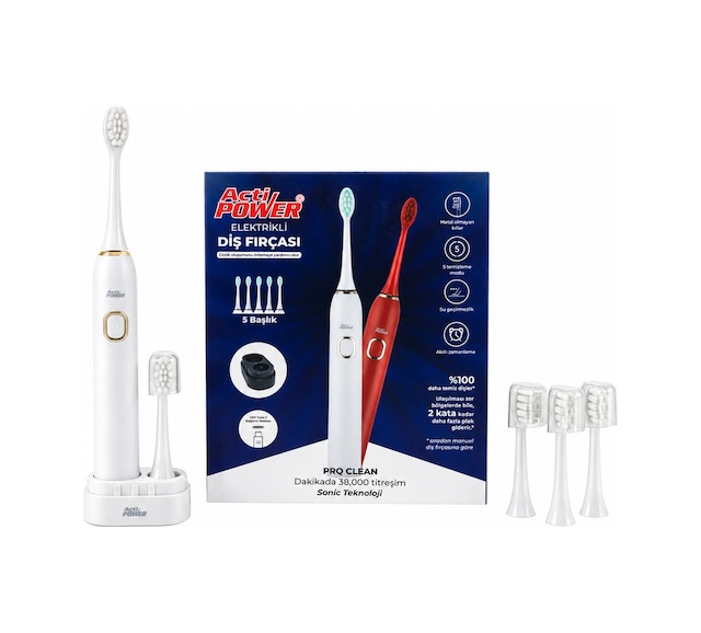 Acti Power Pro Clean Elektrikli Şarjlı Sonic Diş Fırçası + 5 Yedek Başlık