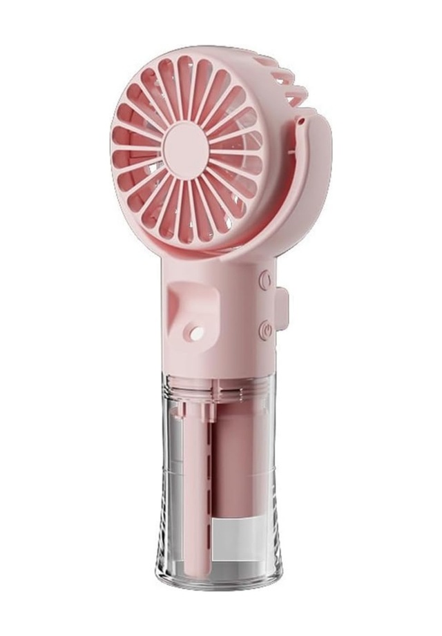 Taşınabililir Su Hazneli Mini Usb Şarjlı 3 Kademeli Askılı El Vantilatör Fan Soğutucu F4 Pembe