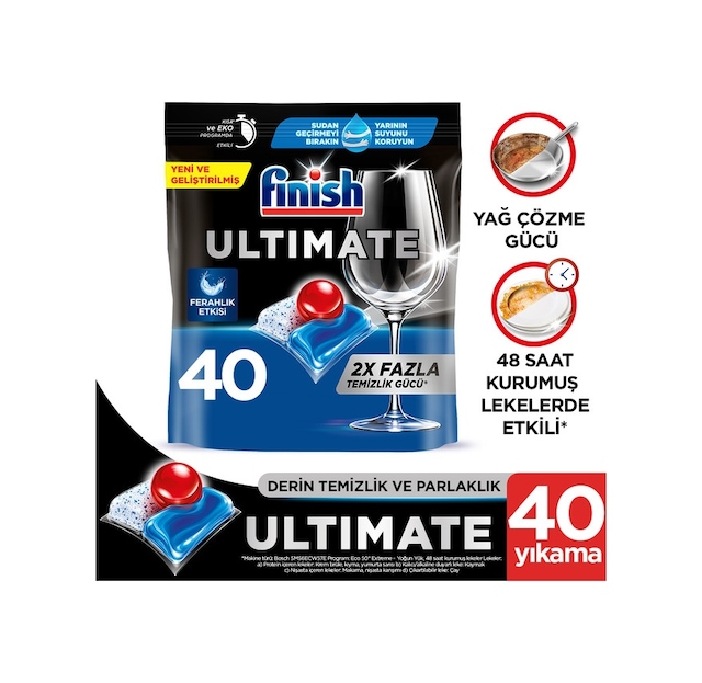 Finish Ultimate Bulaşık Makinesi Deterjanı Tableti 40 Kapsül