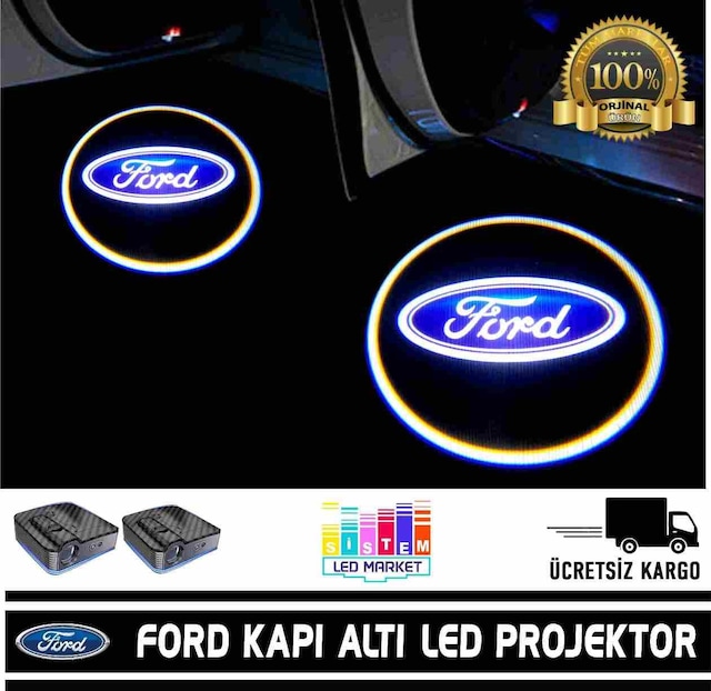 Ford Araçlar İçin Pilli Yapıştırmalı Kapı Altı Led Logo N11.10611