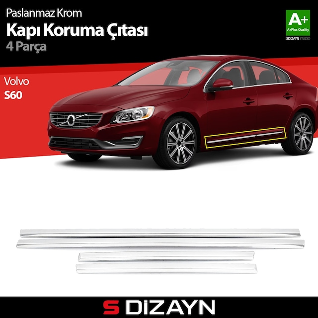 S-Dizayn Volvo S 60 Sd Kapı Koruma Çıtası Krom 2013 Üzeri