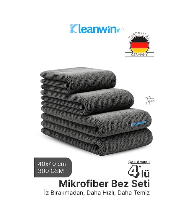 Titan Mikrofiber Bez 40x40cm 4 Adet Oto Yıkama Kurulama Bezi Leke Bırakmaz Cam Havlu