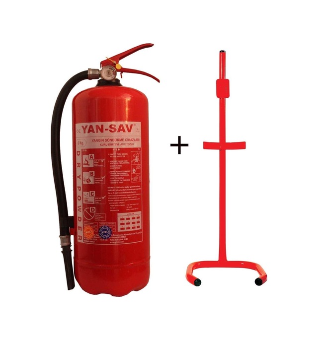 6kg Yangın Tüpü Ve C Tipi Sehpa 2li Set