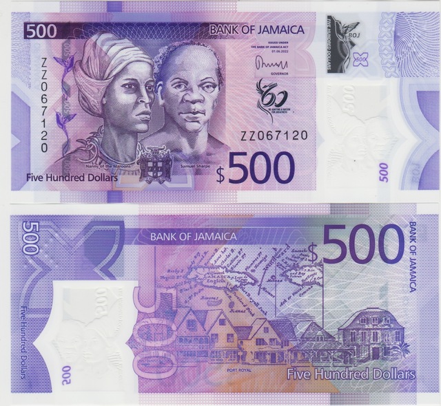 Jamaika 500 Dolar 2022 Replacement Polymer Çil.