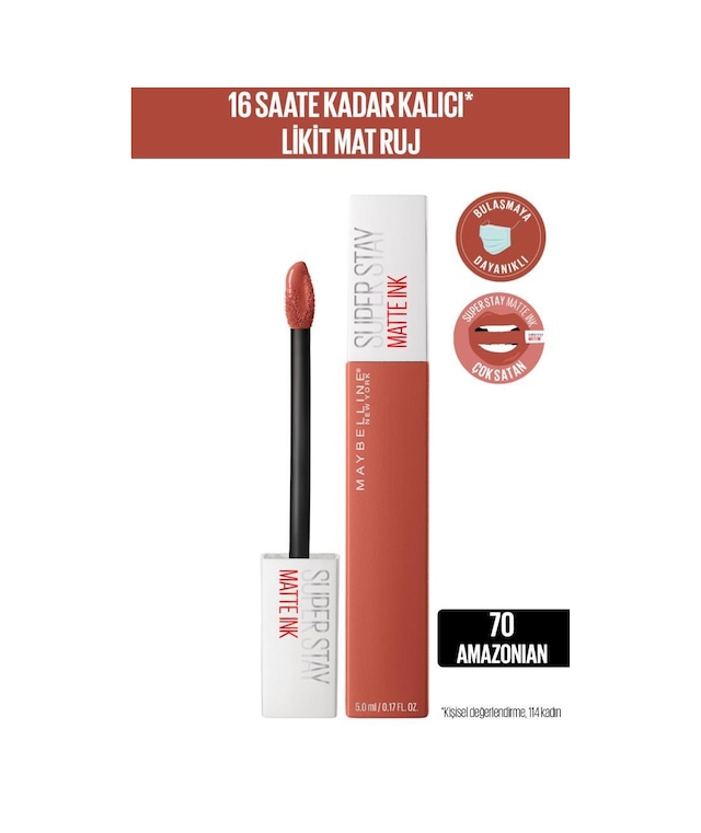 Maybelline New York Super Stay Matte Ink Likit Ruj 70 Amazonian