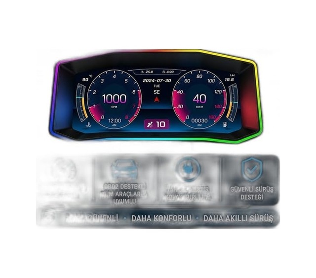 Tr P4 Obd2 + Gps Head Up Display Hud, Dijital Hız Göstergesi, Sıyah