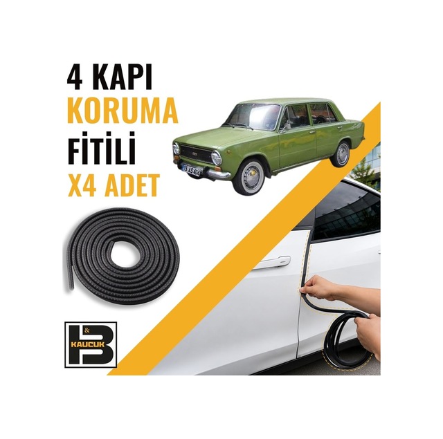 Fiat Murat 124 Kapı Koruma Fitili-4 Kapı-siyah-bm2558