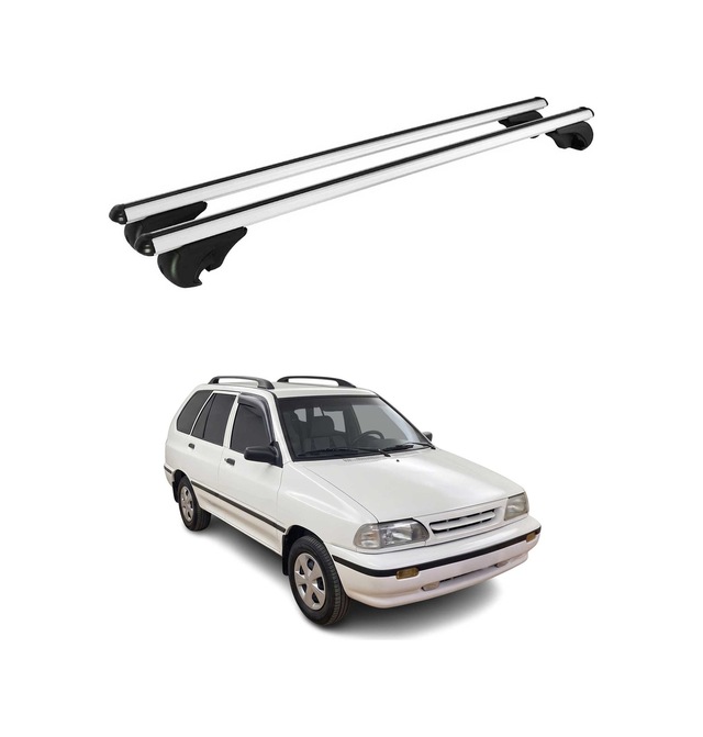Kia Pride Station Wagon 1991-2000 Arası Uyumlu Port Bagaj Taşıyıcı Ara Atkı Alüminyum Gümüş 2 Parça