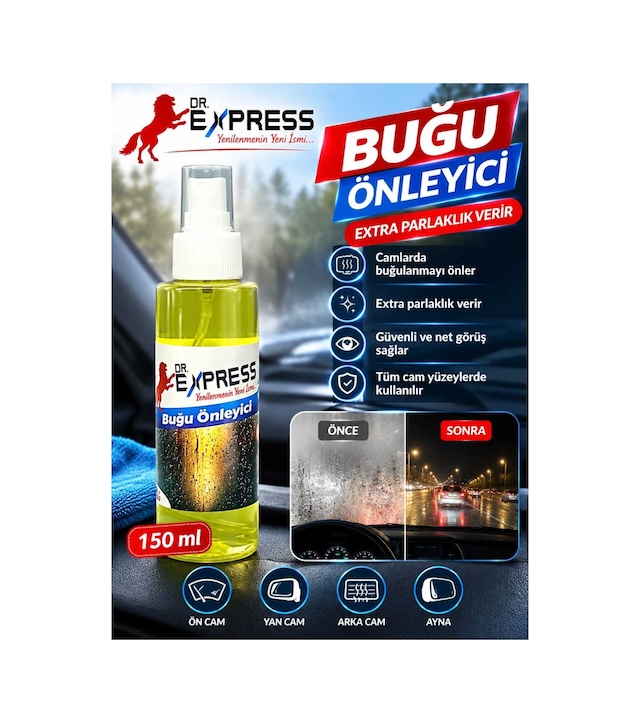 Oto Cam Buğu Önleyici Sprey Kask Cam Plastik Gözlük Buğu Önleyici Gözlük Camı Buğu Giderici 150 Ml