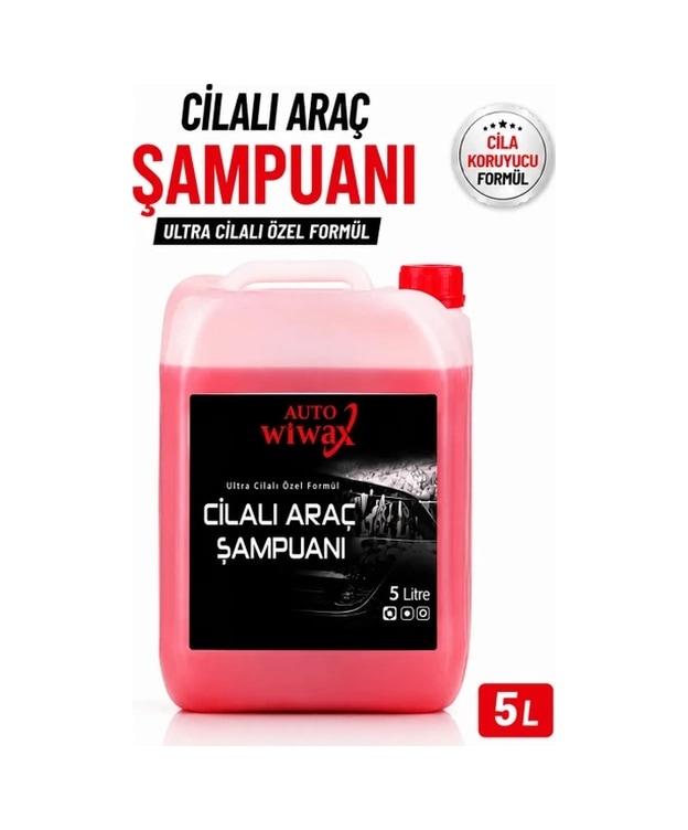 Auto Wiwax Cilalı 5 Litre Araç Şampuanı Oto Yıkama Şampuanı Boya Koruyucu Parlatıcı
