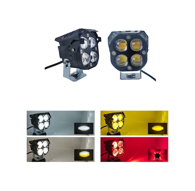 Space Offroad Sis Lambası Kırmızı Gündüz Ledli Çakarsız 7.8 X 7.8 X 7.1cm Set 12-60v / Lass366-1