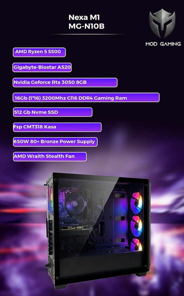 Mod Gaming Nexa Ryzen 5 5500 16GB RAM 512GB SSD