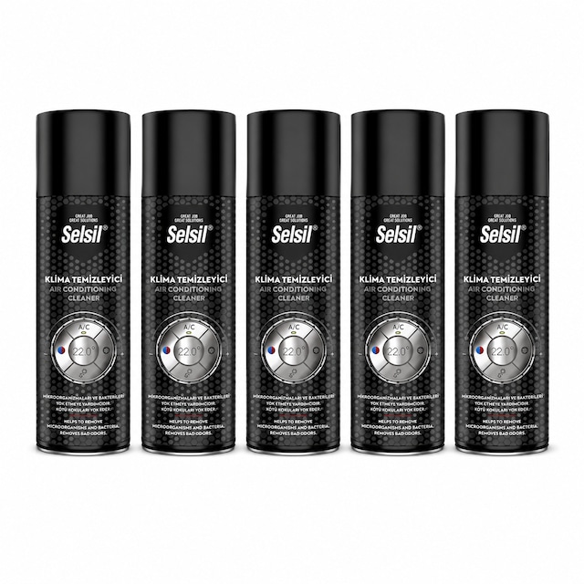 Selsil Klima Temizleyici Sprey 150 Ml Araç Klima Koku Giderici Limon Kokulu 5 Adet