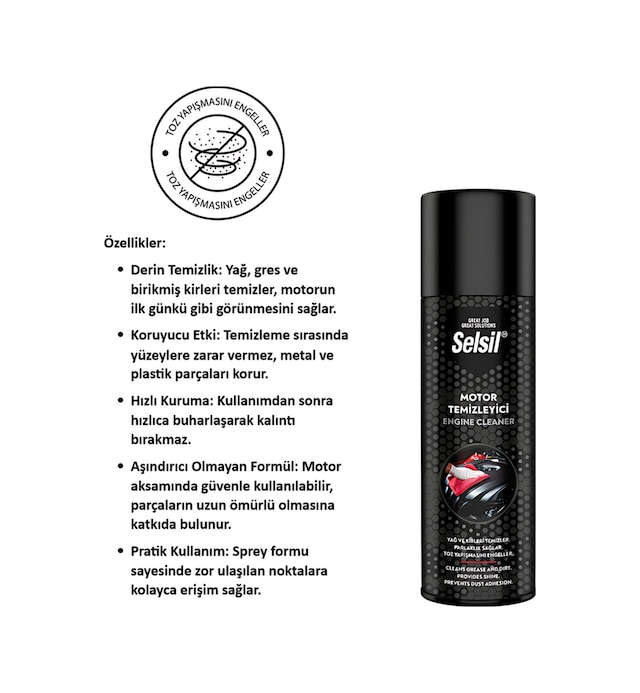 Motor Temizleme Spreyi 500 Ml Yeni Dizayn 1 Adet