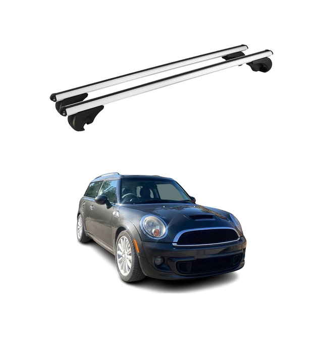 Mini Clubman R55 2007-2014 Arası Uyumlu Port Bagaj Taşıyıcı Ara Atkı Alüminyum Gümüş 2 Parça