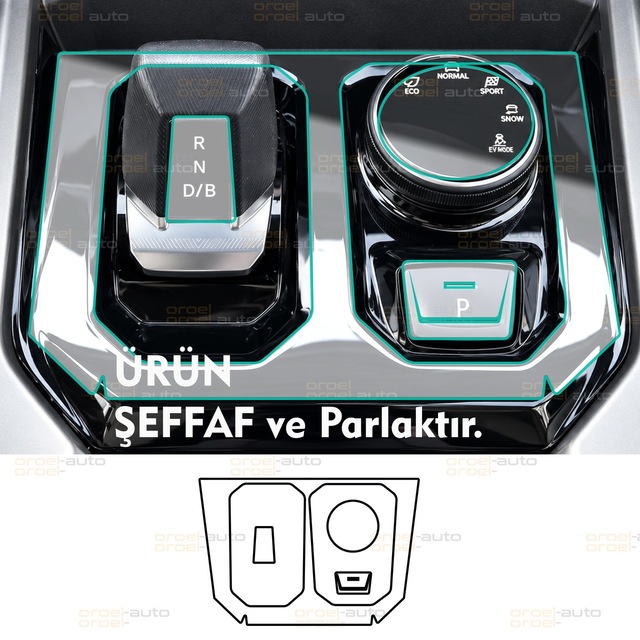 Renault Boreal Uyumlu Vites Etrafı Esnek Tpu Nano Koruyucu 2026-2027