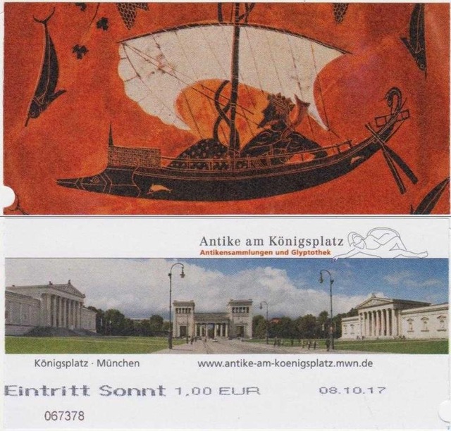 Almanya Münih Antıkensammlungen Und Glyptothek Giriş Bileti 2017. Çok Çok İyi Durumda, Kırılma Vs Yok. Teşhir Ürün