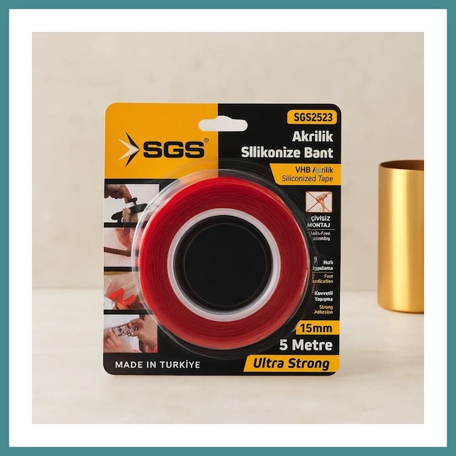Trendexa Akrilik Silikonize Çift Taraflı Bant Vhb 15mm X 5yd Mac Diğer