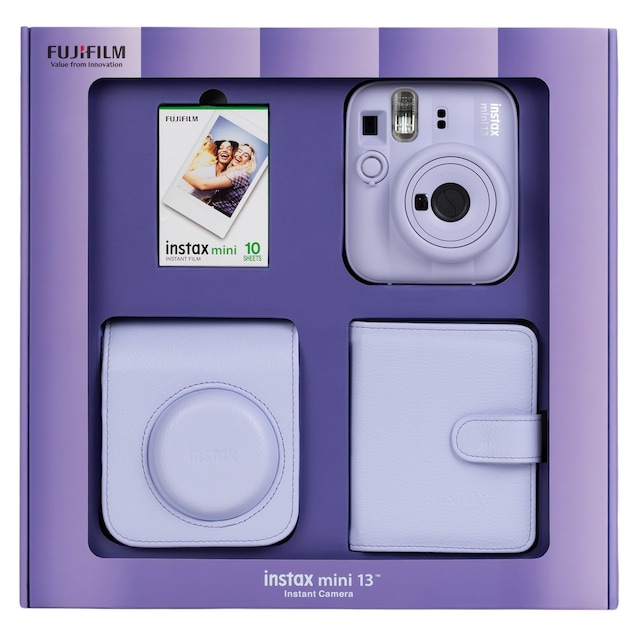 Instax Mini 13 Fotoğraf Makinesi 10'lu Film Kare Albüm + Deri Kılıf Bundle Box