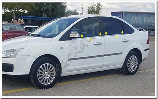 Markadan Ford Focus Sedan Krom Cam Çıtası 1998-2005 4 Parça Pasla