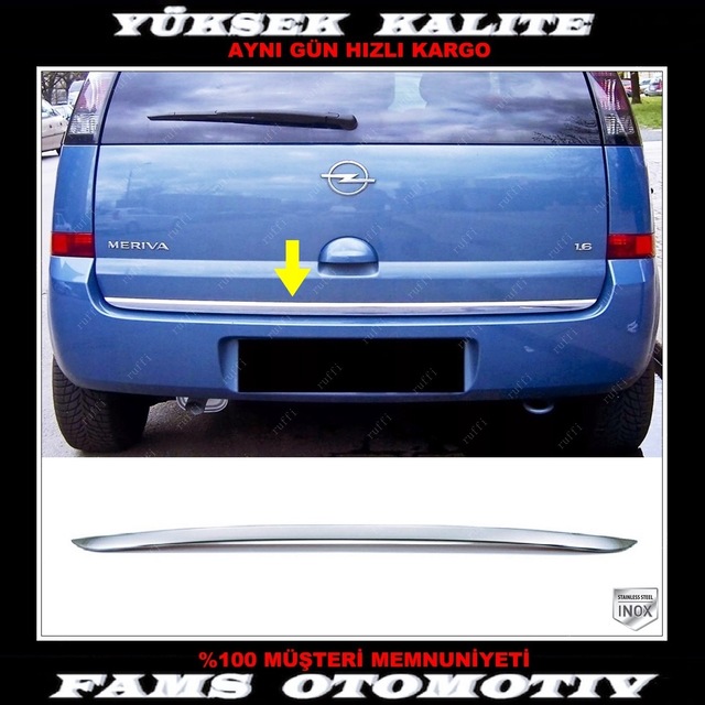 Opel Meriva Krom Bagaj Alt Çıtası 2003-2010 Arası P.Çelik