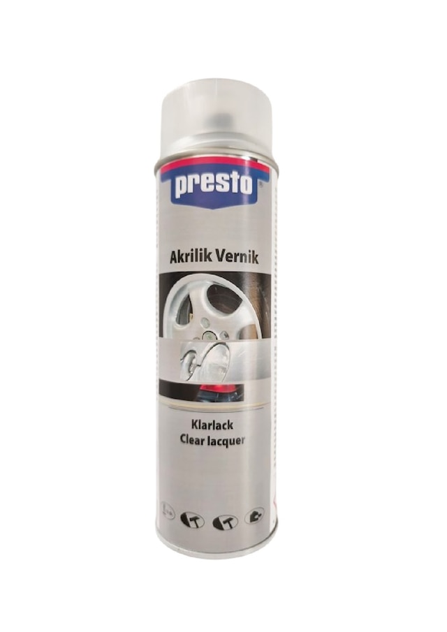 Presto Parlak Şeffaf Sprey Akrilik Vernik 500 Ml