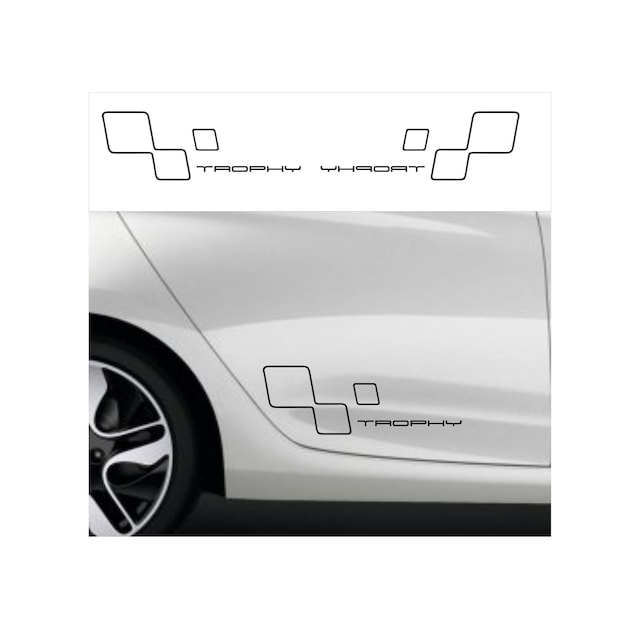 Oto Sticker Renault Sport Trophy Bayraklı Sticker Seti 2 Adet