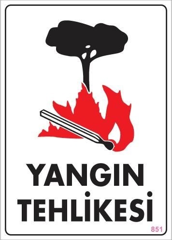 Buradabulabilirsin Yangın Tehlikesi Uyarı Levhası 25x35 Kod:851 Nl
