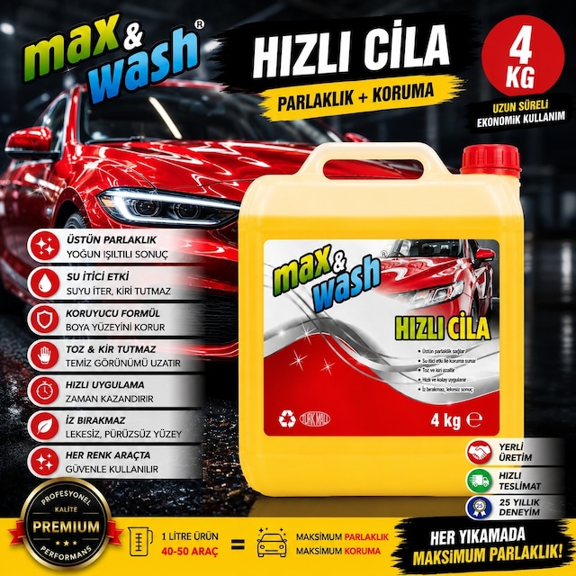4 Kg Hızlı Cila 1/1 Konsantre Profesyonel Oto Hızlı Cila Araç Boya Koruyucu Ve Parlatıcı Oto Kuaför Ürünü