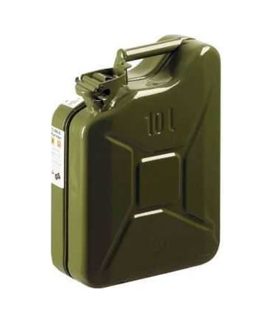 Askeri Tip Metal Benzin Yakıt Bidonu 10 Lt