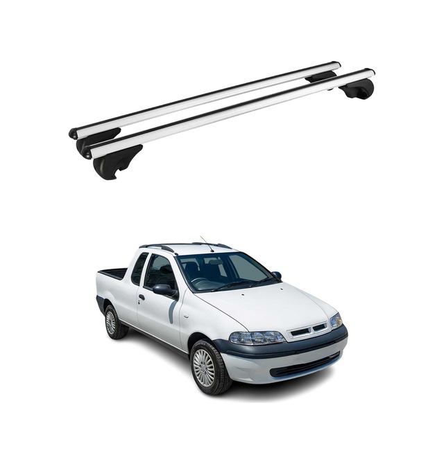 Fiat Strada 2004-2021 Arası Uyumlu Port Bagaj Taşıyıcı Ara Atkı Alüminyum Gümüş 2 Parça