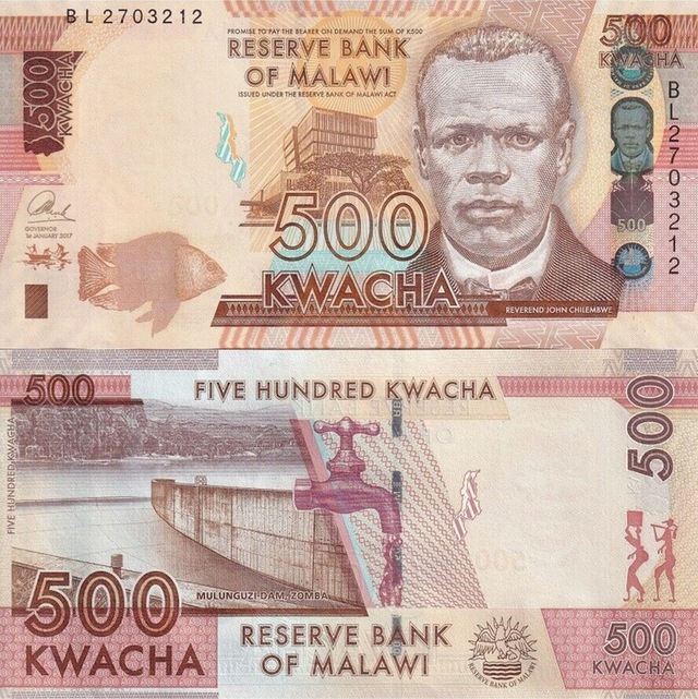 Malawi 2017 Yılı 500 Kwacha Yabancı Kağıt Para Çil Unc Koleksiyon Para