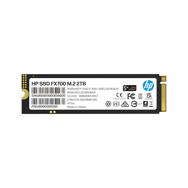HP FX700 8U2N5AA 2TB NVMe M.2 2280 PCIe 4.0 Okuma 7200 MB/s Yazma 6200 MB/s