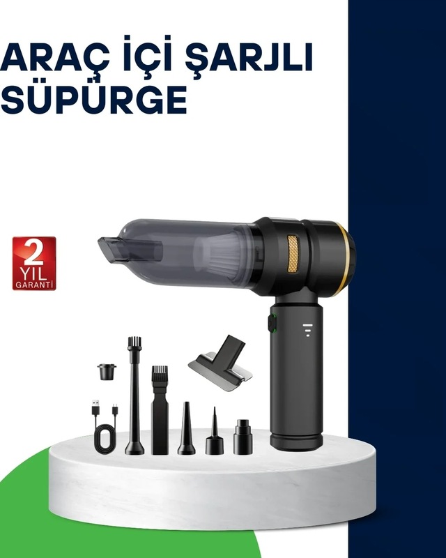 Ers Kablosuz Şarjlı Araç İçi Ve Küçük Alanlar İçin Güçlü Vakumlu Süpürge