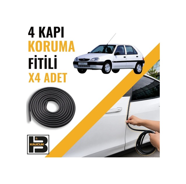 Citroen Saxo Kapı Koruma Fitili-4 Kapı-siyah-bm2537
