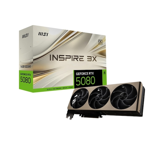 MSI GeForce RTX 5080 INSPIRE 3X OC 16G GDDR7 256Bit DLSS 4 Ekran Kartı