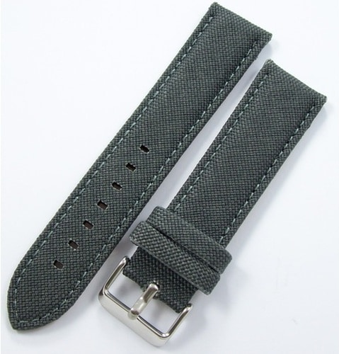 Bizon Koyu Gri Kumaş Saat Kordonu 20Mm Dokuma Spor Perlon Kayışı