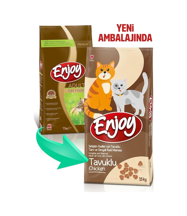 Enjoy Cat Food Tavuklu Yetişkin Kedi Maması 15 KG